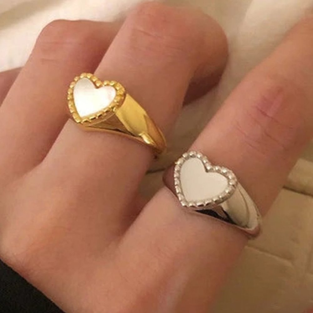 *NEW 925 Sterling Silver Heart Adjustable Ring
